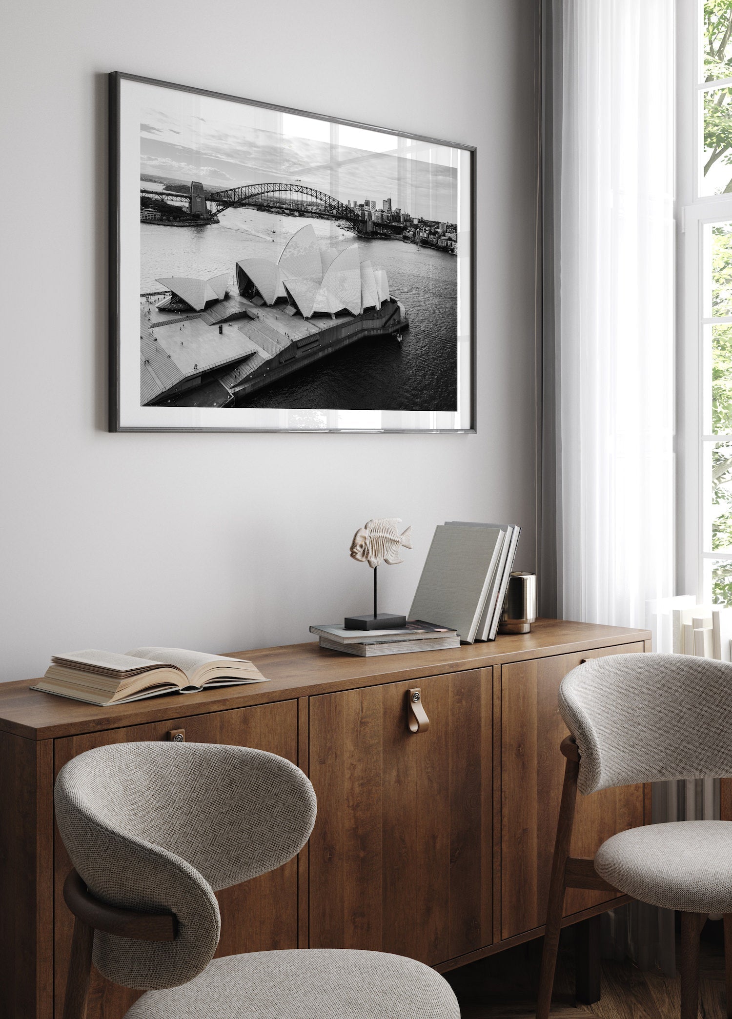 Sydney Opera House and Harbour Bridge Black & White - Peter Yan Studio