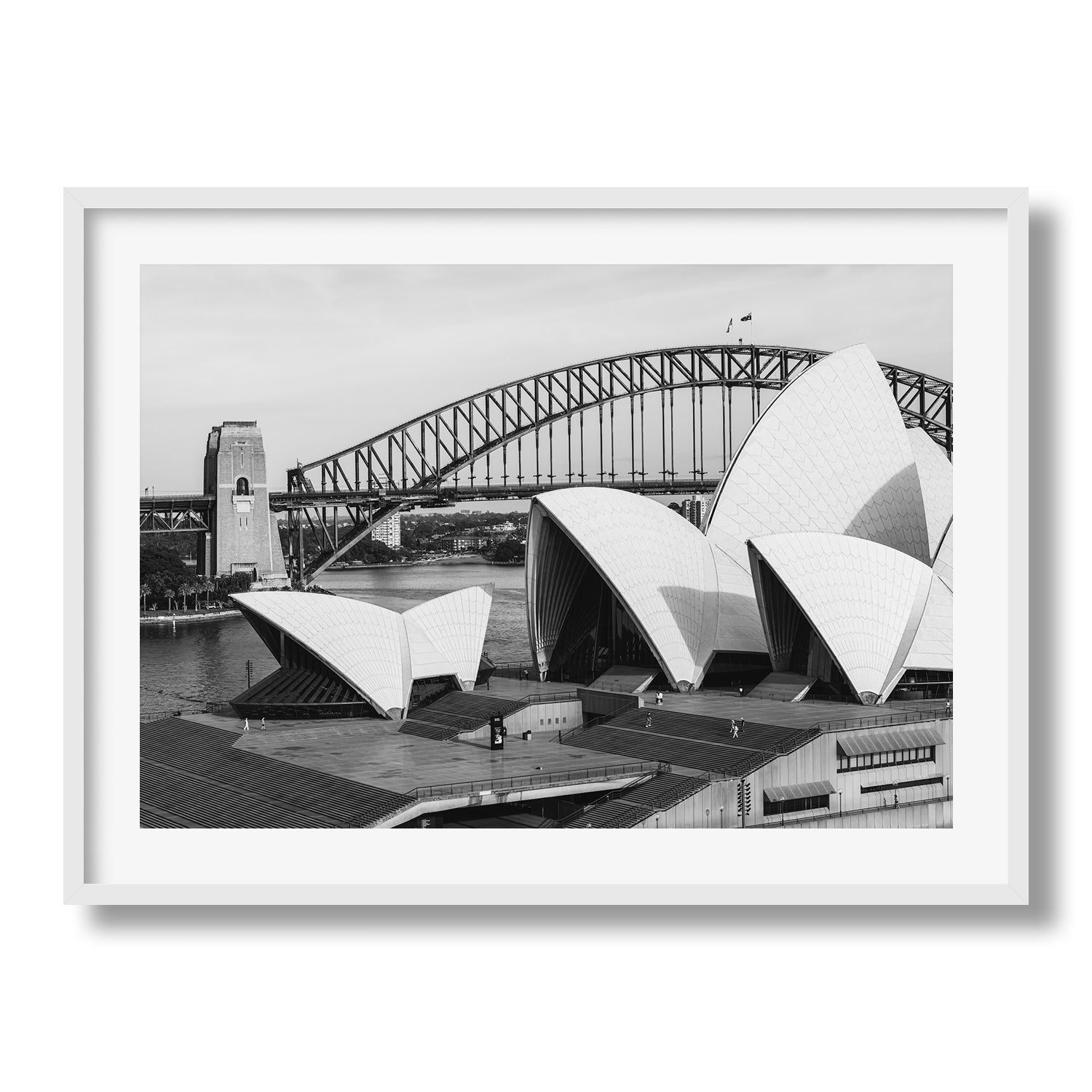 Sydney Opera House and Harbour Bridge II Black & White - Peter Yan Studio Framed Photo Print Wall Art