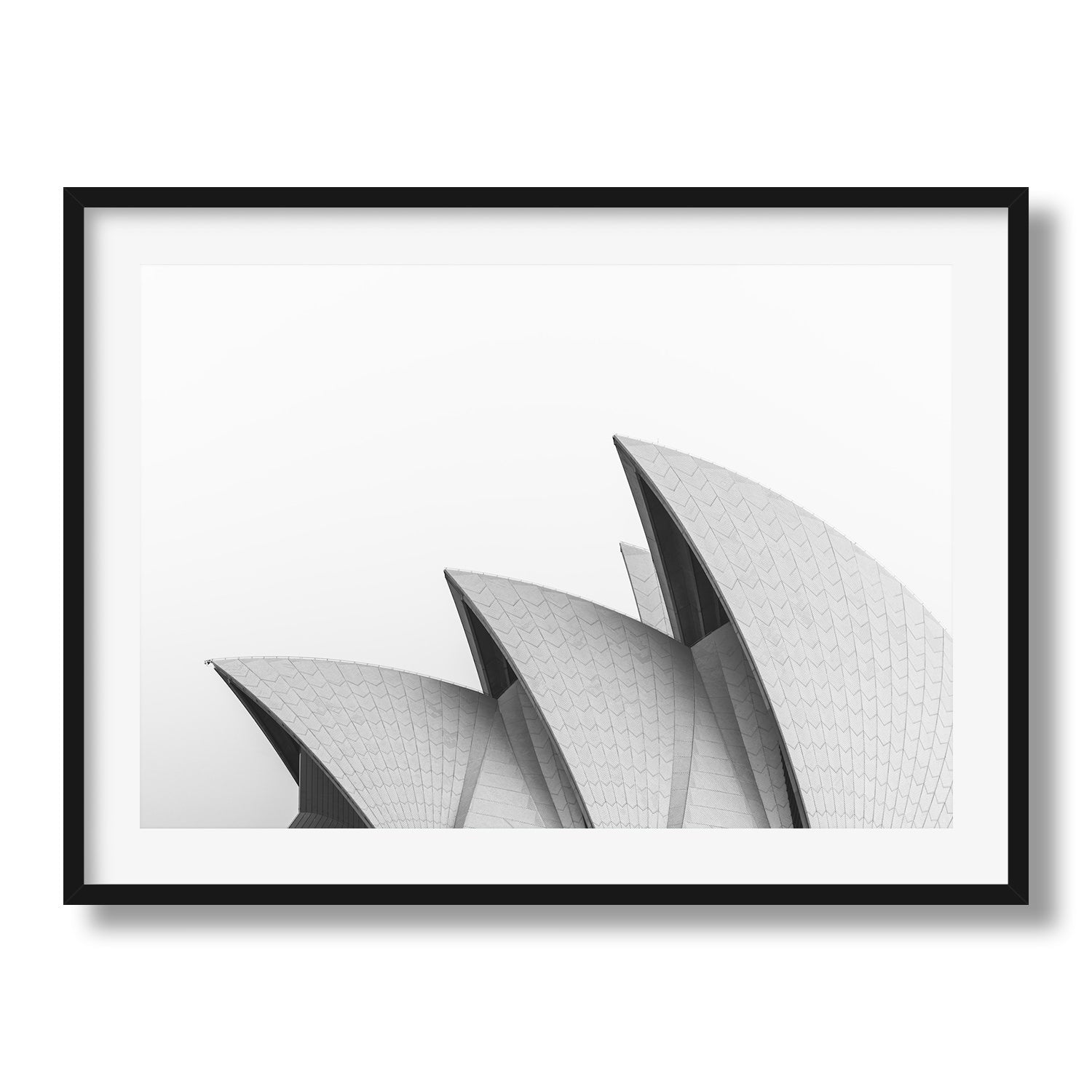 Sydney Opera House Close Up Black & White Framed Print - Architecture by Peter Yan Studio