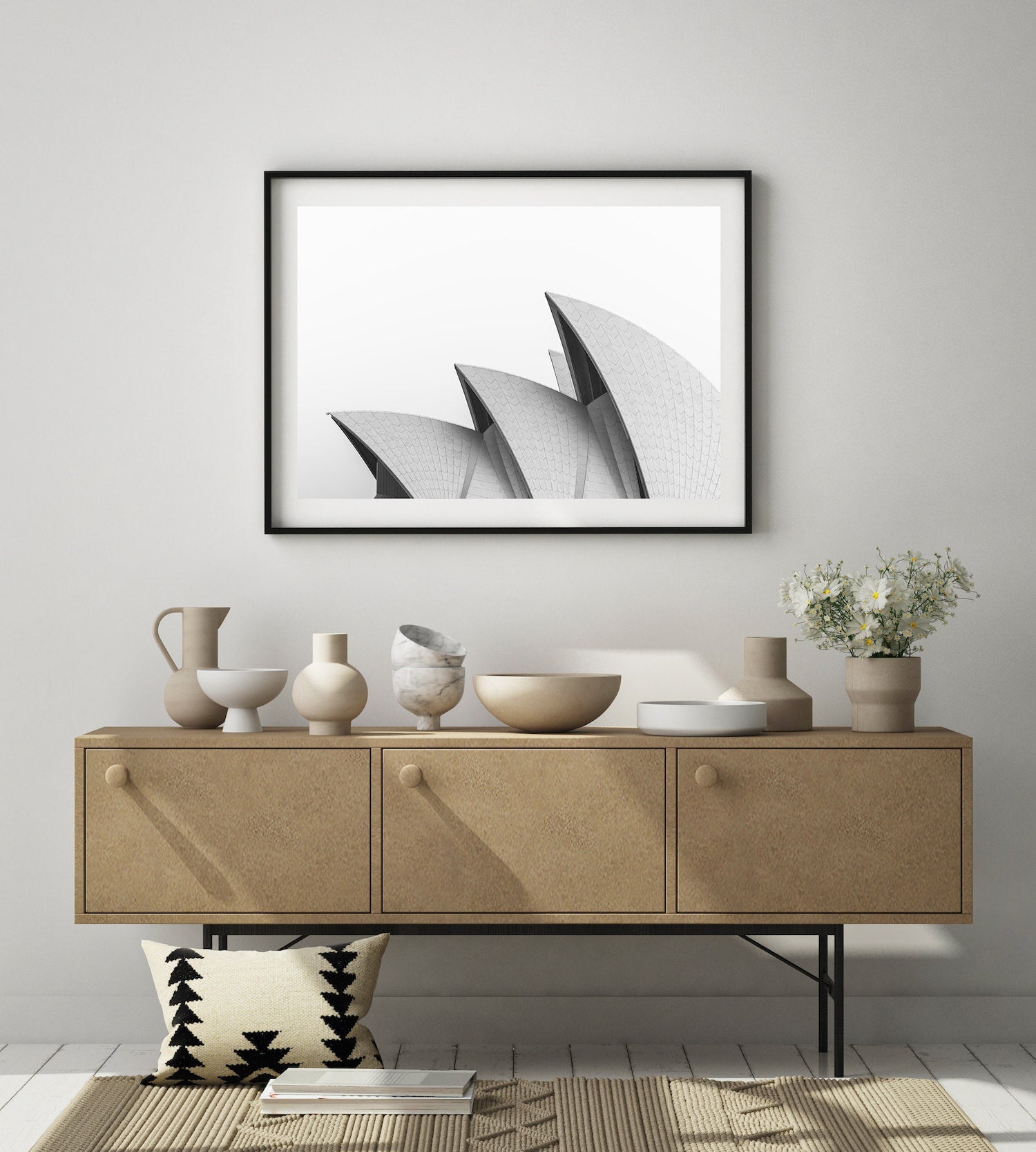 Sydney Opera House Close Up B&W | Premium Framed Print - Peter Yan Studio