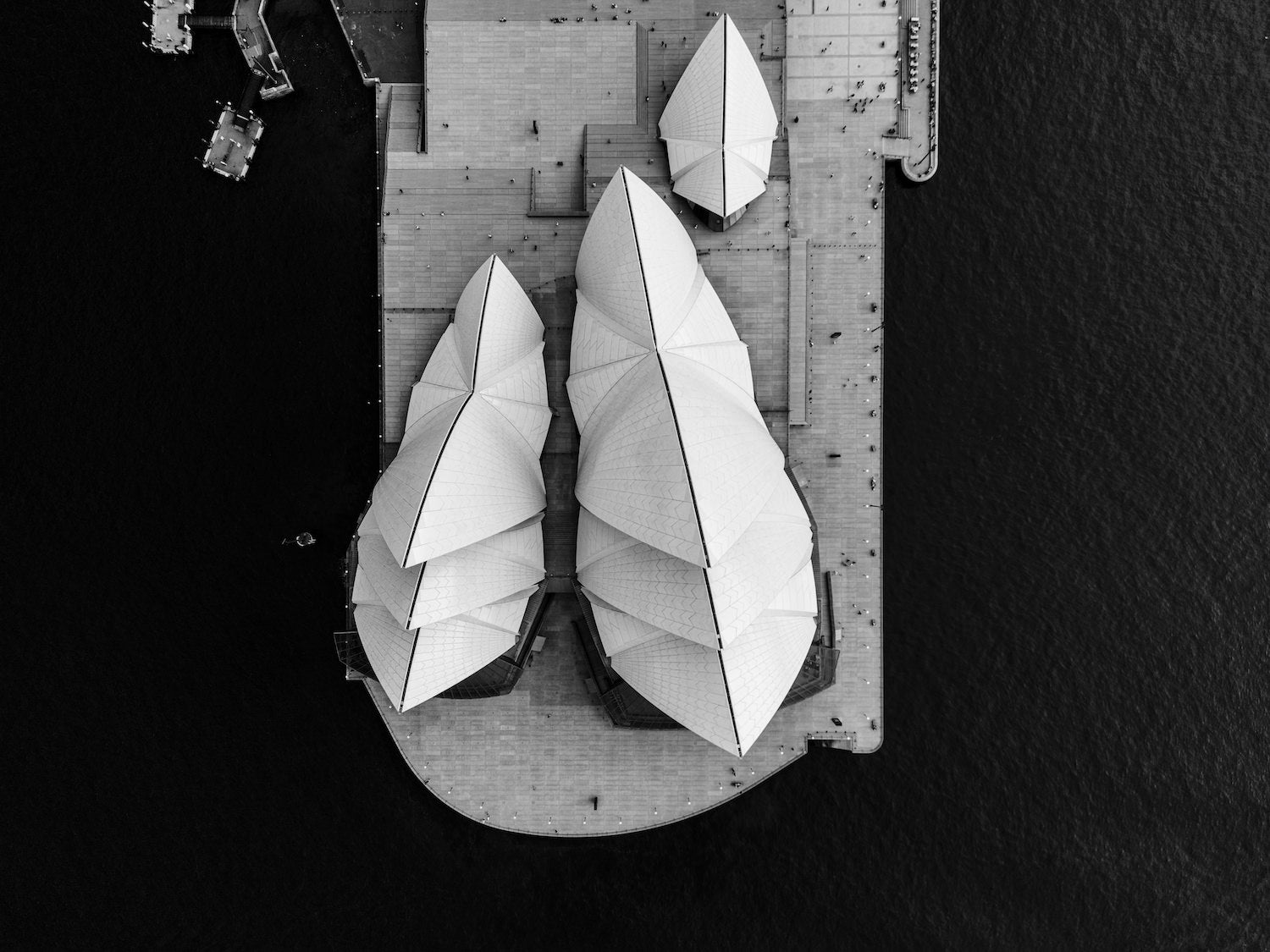 Sydney Opera House From Above in Black & White - Peter Yan Studio