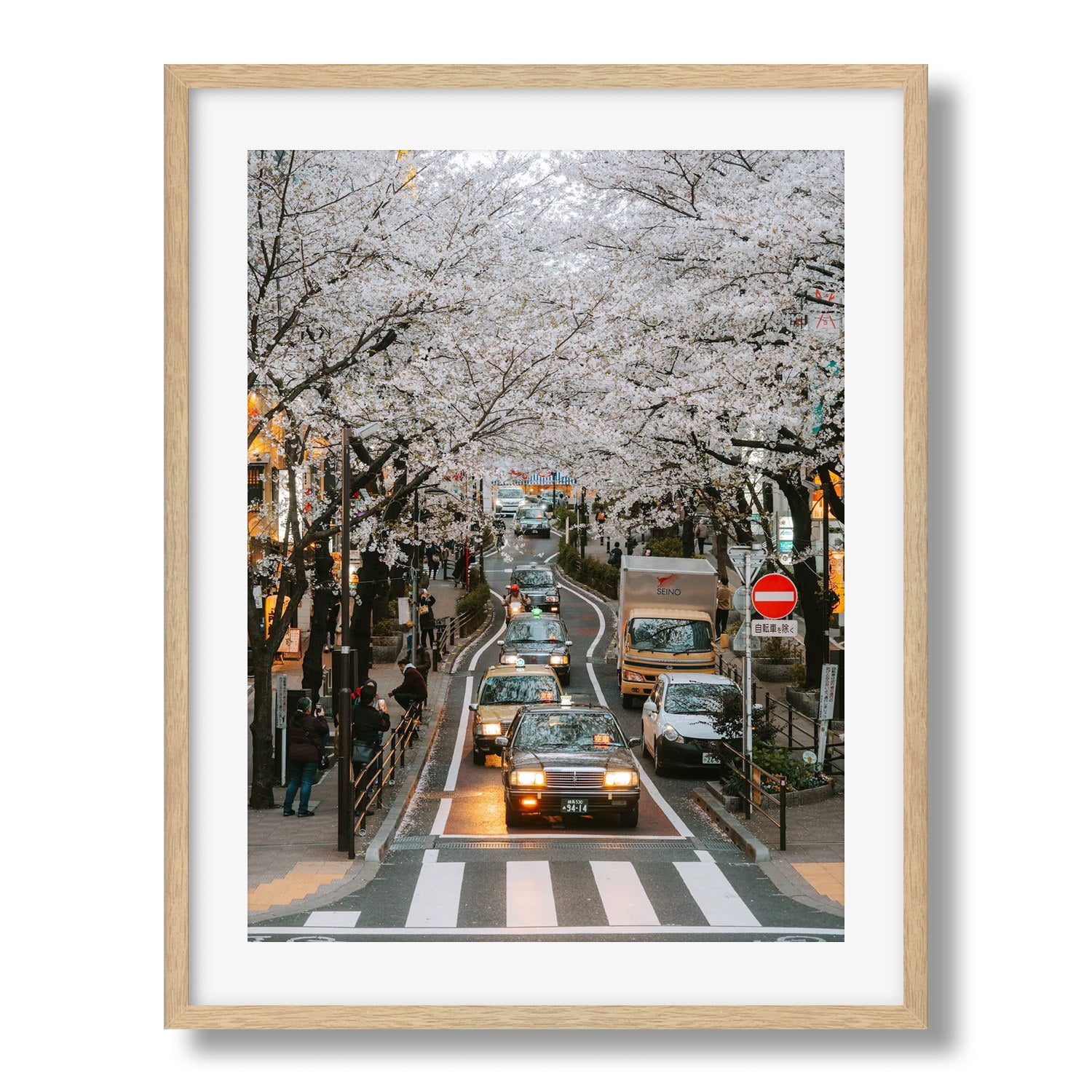 Tokyo Taxis Under The Cherry Blossoms - Peter Yan Studio Framed Photo Print Wall Art