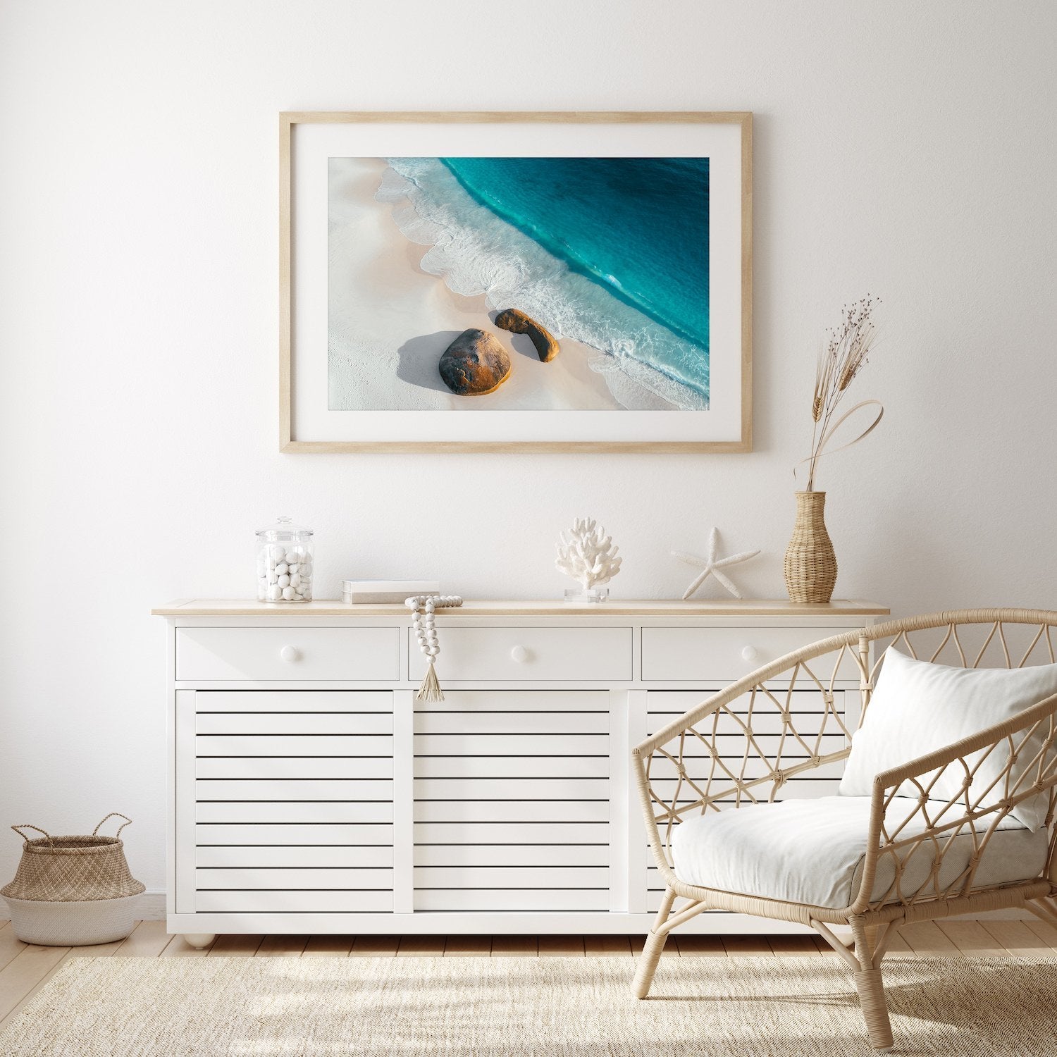 Two Rocks On The Beach - Peter Yan Studio Framed Photo Print Wall Art