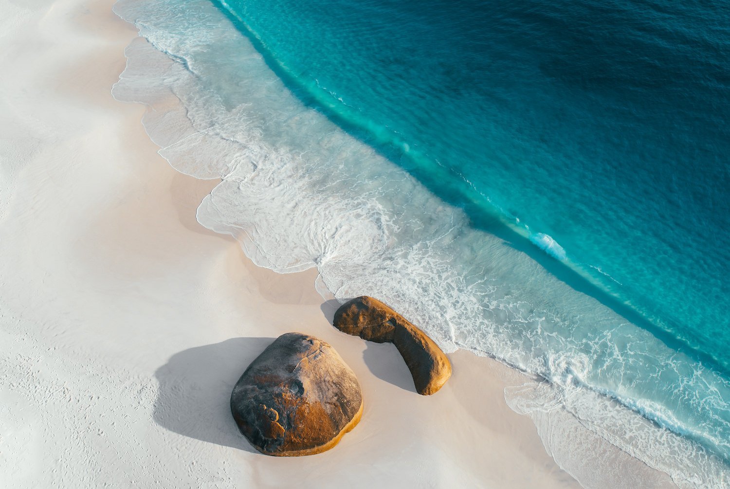 Two Rocks On The Beach | Premium Framed Print - Peter Yan Studio