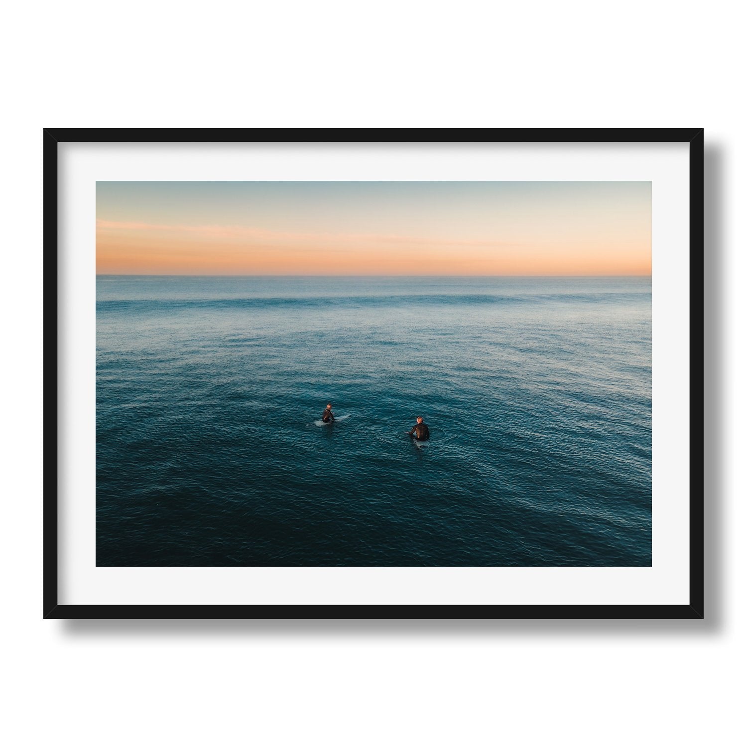 Waiting For The Perfect Wave Framed Print - Aerial by Peter Yan Studio